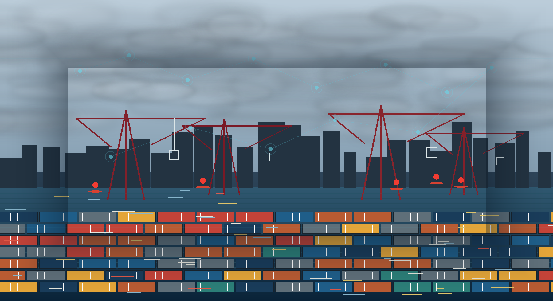 Port engineering operations with intelligent data network overlay